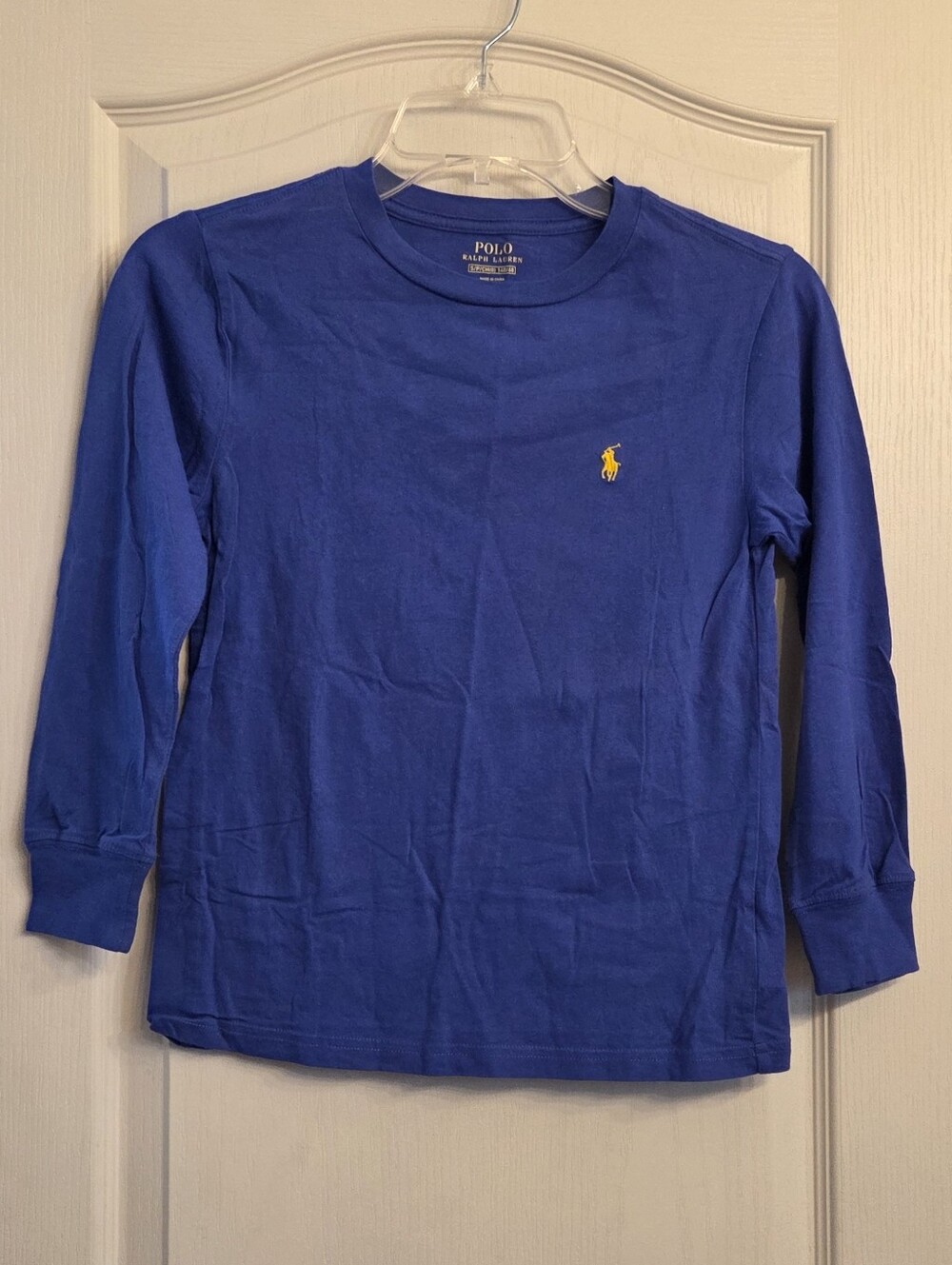 Polo by Ralph Lauren Boys' Long Sleeve Crew Tee - Royal Blue Size S 8